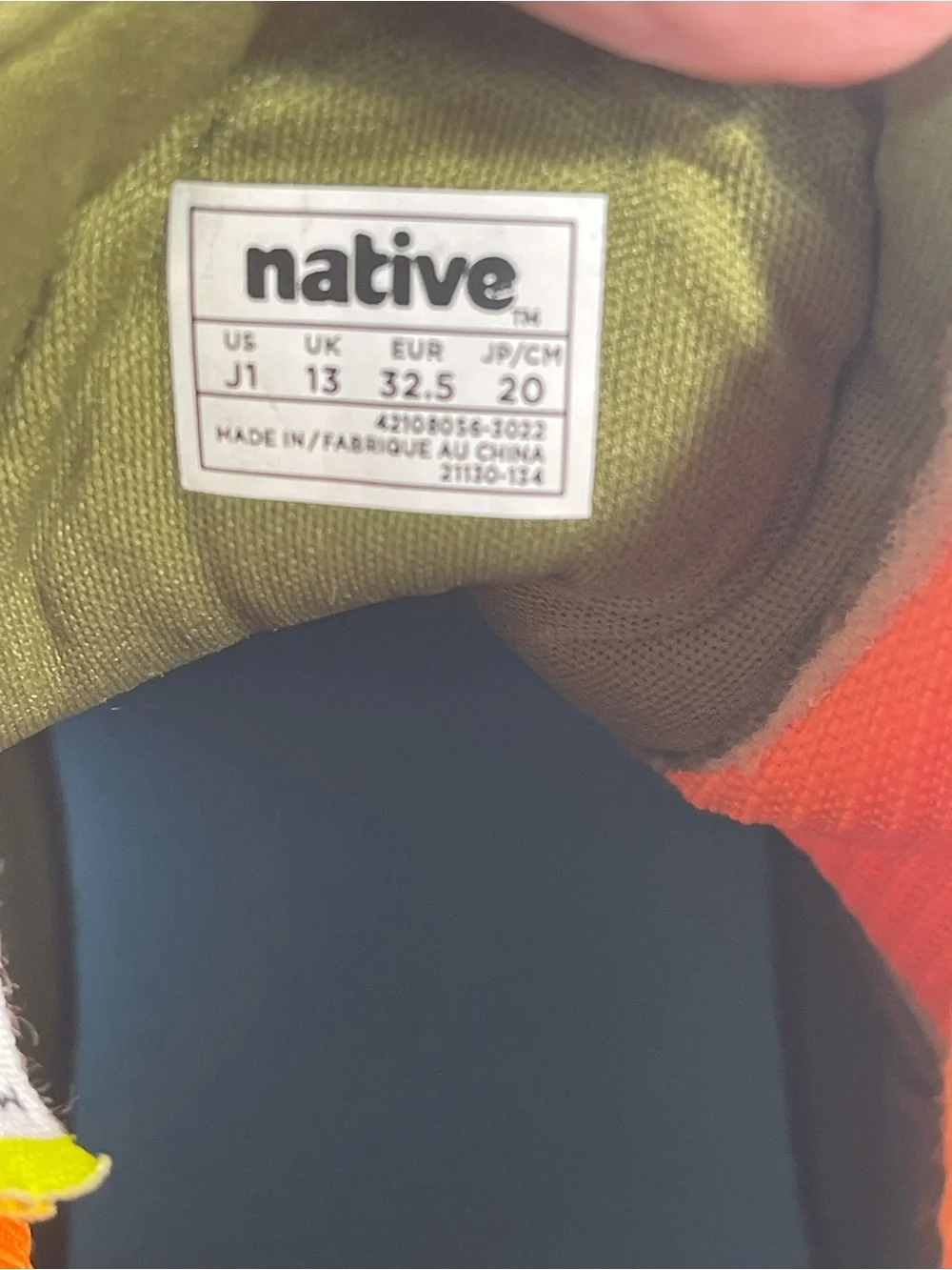 Native Kensington Treklite Chelsea Boot Slip On Kids US J1 UK13 EU32.5 Green#529